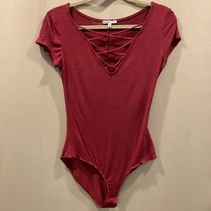 Charlotte Russe Maroon Body Suit